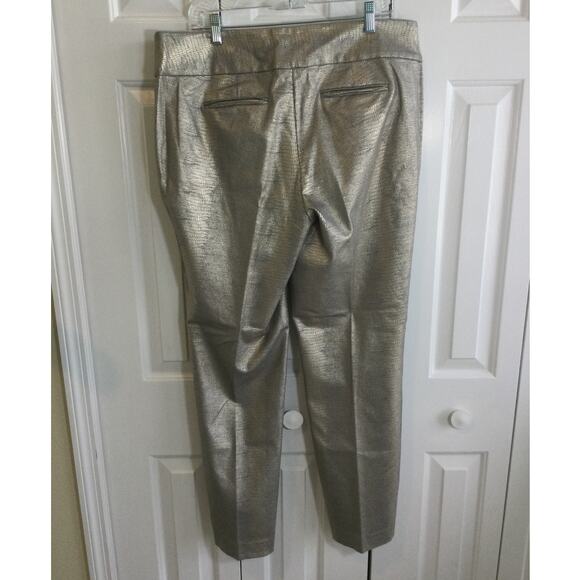 Alfani Woman Metallic Croc Dress Pants Button Fly NWOT - Picture 4 of 7
